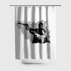 Шторка для душа Леон рисунок, цвет: 3D-принт