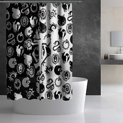 Шторка для душа Doom anime black pattern, цвет: 3D-принт — фото 2