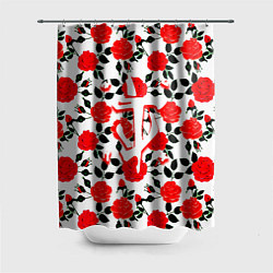 Шторка для душа Doom розы, цвет: 3D-принт
