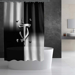 Шторка для душа Doom black geometry, цвет: 3D-принт — фото 2