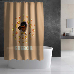 Шторка для душа Мем скебоб и смайлики, цвет: 3D-принт — фото 2