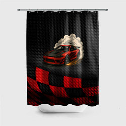 Шторка для душа Дрифт авто с облаком дыма, цвет: 3D-принт