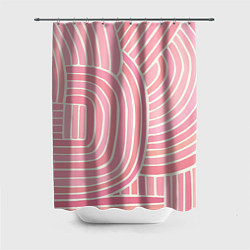 Шторка для душа Абстрактный узор розовый, цвет: 3D-принт