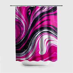 Шторка для душа Розово белая абстракция, цвет: 3D-принт