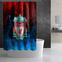 Шторка для душа Liverpool огненный дым текстура, цвет: 3D-принт — фото 2
