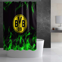 Шторка для душа Borussia зелёный огонь, цвет: 3D-принт — фото 2