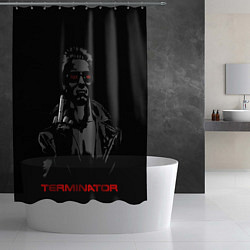 Шторка для душа Terminator - fuck you, цвет: 3D-принт — фото 2
