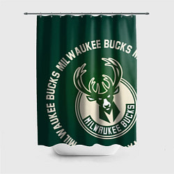 Шторка для душа Milwaukee Bucks надпись, цвет: 3D-принт