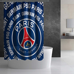Шторка для душа ПСЖ надписи по кругу, цвет: 3D-принт — фото 2