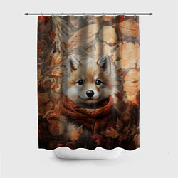 Шторка для душа Осенний волчонок, цвет: 3D-принт