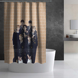 Шторка для душа BTS в костюмах, цвет: 3D-принт — фото 2