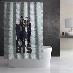 Шторка для душа BTS совместное фото, цвет: 3D-принт — фото 2