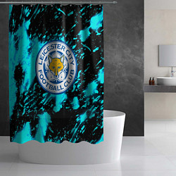 Шторка для душа Лестер сити голубые краски, цвет: 3D-принт — фото 2