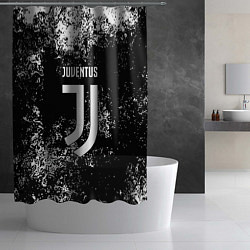Шторка для душа Ювентус брызги красок, цвет: 3D-принт — фото 2
