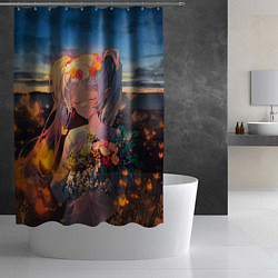 Шторка для душа Фрирен с цветами, цвет: 3D-принт — фото 2