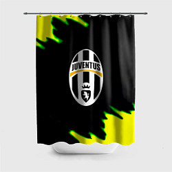 Шторка для душа Ювентус кислотные краски лого, цвет: 3D-принт