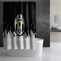 Шторка для душа Juventus белый огонь, цвет: 3D-принт — фото 2