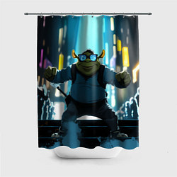 Шторка для душа Шрек в неоновых очках, цвет: 3D-принт