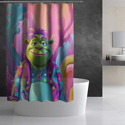 Шторка для душа Шрек с фиолетовыми волосами, цвет: 3D-принт — фото 2