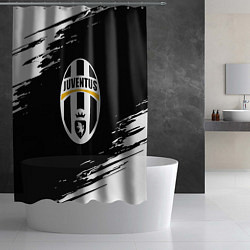Шторка для душа Juventus краски штрихи текстура, цвет: 3D-принт — фото 2