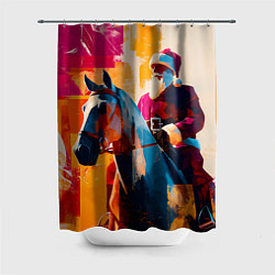 Шторка для ванной Дед Мороз на коне