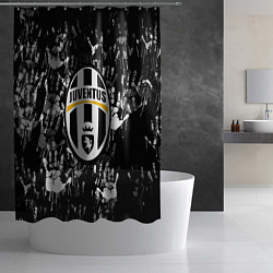 Шторка для душа Ювентус текстура руки краски, цвет: 3D-принт — фото 2