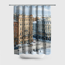 Шторка для ванной Зимняя улица Питера