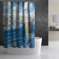 Шторка для душа Зимний утренний Питер, цвет: 3D-принт — фото 2