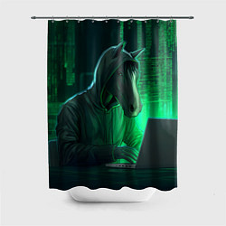 Шторка для душа Конь хакер, цвет: 3D-принт