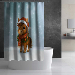 Шторка для душа Милый конек, цвет: 3D-принт — фото 2