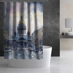 Шторка для душа Санкт-Петербург зимний город, цвет: 3D-принт — фото 2