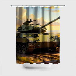 Шторка для душа Танковый закат, цвет: 3D-принт