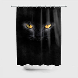 Шторка для душа Черная кошка, цвет: 3D-принт