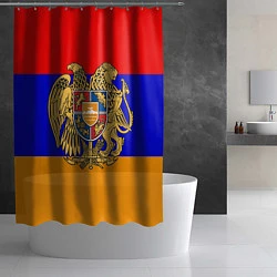 Шторка для душа Герб и флаг Армении, цвет: 3D-принт — фото 2