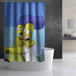 Шторка для душа Гомер и Мардж, цвет: 3D-принт — фото 2