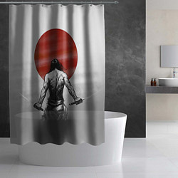 Шторка для душа Ярость самурая, цвет: 3D-принт — фото 2