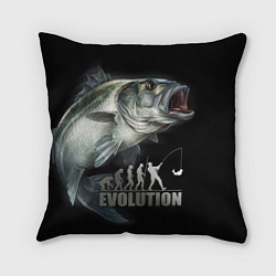 Подушка квадратная Эволюция рыбалки, цвет: 3D-принт