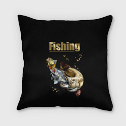 Подушка квадратная Gold Fishing, цвет: 3D-принт