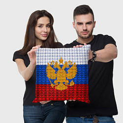 Подушка квадратная Россия: полигоны, цвет: 3D-принт — фото 2