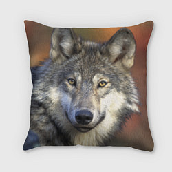 Подушка квадратная Улыбка волка, цвет: 3D-принт