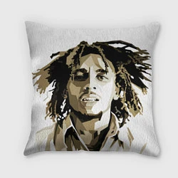 Подушка квадратная Bob Marley: Mono, цвет: 3D-принт