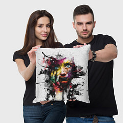 Подушка квадратная Поп-арт, портрет девушки, цвет: 3D-принт — фото 2