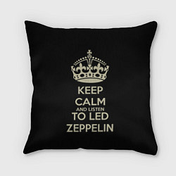 Подушка квадратная Keep Calm & Led Zeppelin, цвет: 3D-принт