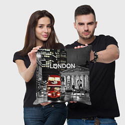 Подушка квадратная Лондон - ночной автобус, цвет: 3D-принт — фото 2