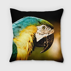 Подушка квадратная Улыбка попугая, цвет: 3D-принт