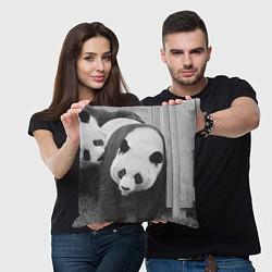 Подушка квадратная Большая панда, цвет: 3D-принт — фото 2