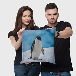 Подушка квадратная Пингвин на айсберге, цвет: 3D-принт — фото 2