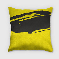 Подушка квадратная Чёрно-жёлтый, цвет: 3D-принт