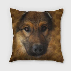 Подушка квадратная Взгляд собаки, цвет: 3D-принт