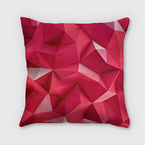 Подушка квадратная Розовые грани / 3D-принт – фото 2